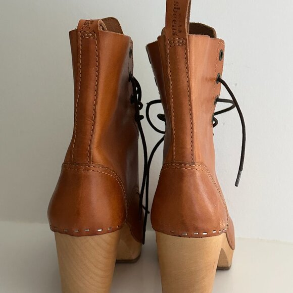 Sweedish Hasbeens Lace-Up Ankle Boot in Natural Leather Size EU 36 - Picture 3 of 11